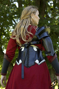 Dark Elf Corset - Black - White