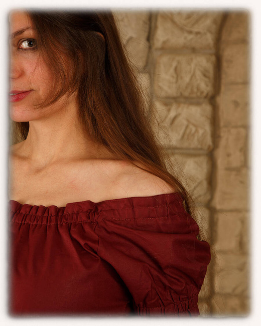 Kalina Blouse Light Cotton - Burgundy