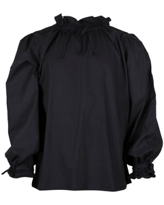 Bastian Shirt Cotton Black - koszula średniowieczna