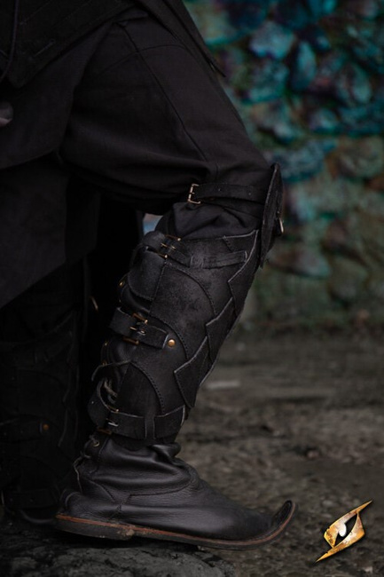 Shadow Graves Suede- Black - nagolenniki zamszowe