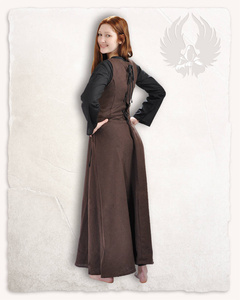 Uma Dress Canvas Brown - płócienna suknia