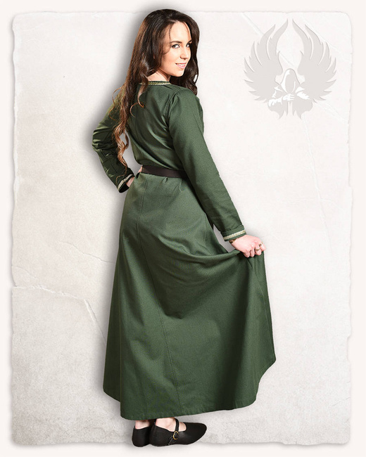 Heloise Dress Green - płócienna suknia