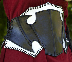 Dark Elf Corset - Black - White