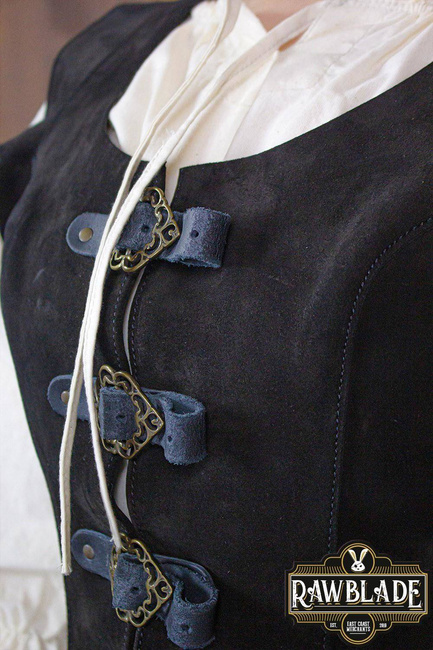 Julienne Leather Jerkin Short - Black