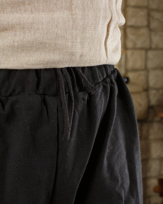 Tudor Trousers Black - płócienne spodnie