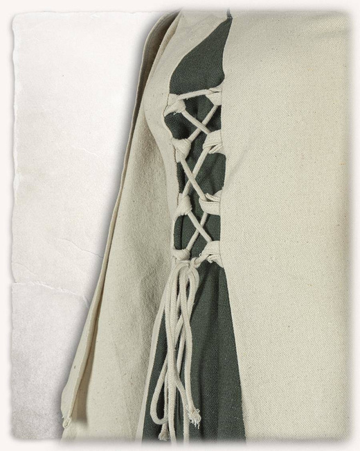 Kirian Girls Dress Cream/Green - średniowieczna suknia