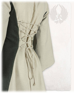 Kirian Girls Dress Cream/Green - średniowieczna suknia