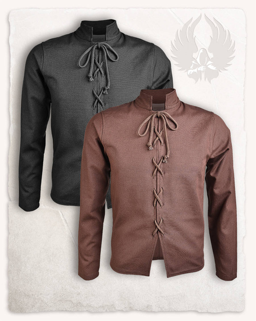 Leonhardt Jerkin Black - kaftan średniowieczny