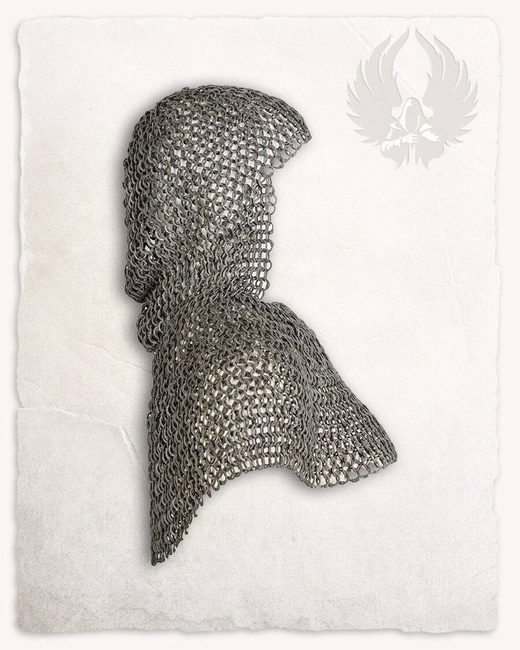 Berengar - Aluminium Chain Coif flat ring riveted - nitowany kaptur kolczy