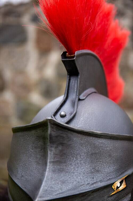 Corinthian Helmet w/Plume - Epic Dark/Red - hełm koryncki z pióropuszem