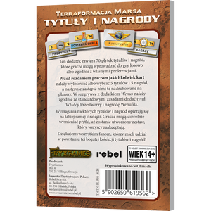 Terraformacja Marsa: Tytuły i nagrody