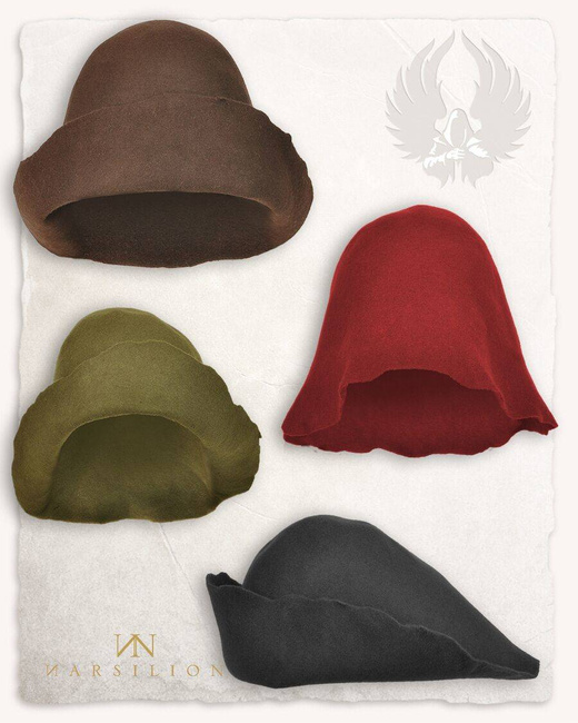 Bruno Felthat Green - czapka średniowieczna, kapelusz filcowy