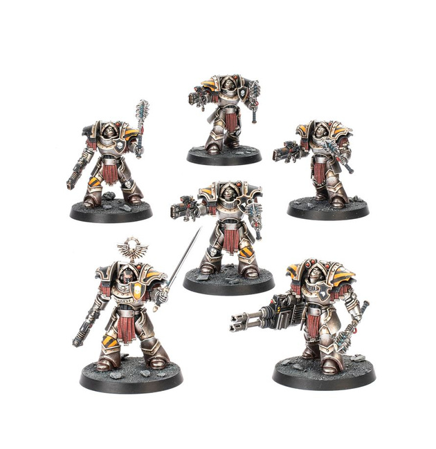 Warhammer The Horus Heresy: Legiones Astartes Cataphractii Terminators with Volkite Chargers and Power Mauls [6 modeli]
