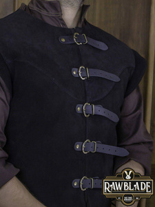 Jules Short Splitleather Jerkin - Black