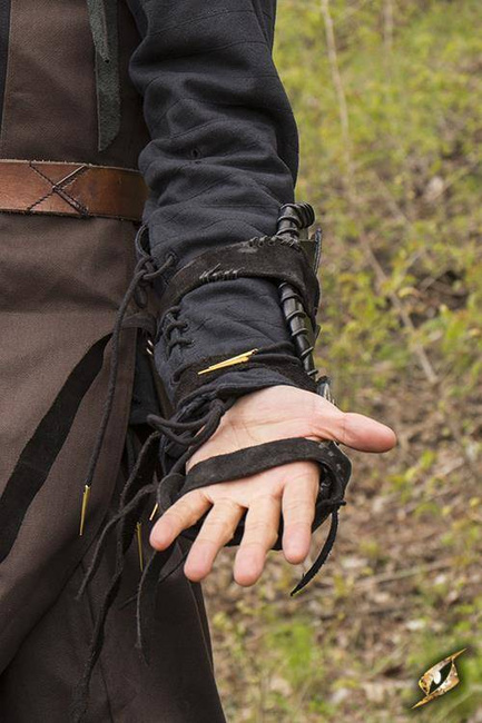 Bone Bracer - Left Arm Bracer - Black/Desert Beige