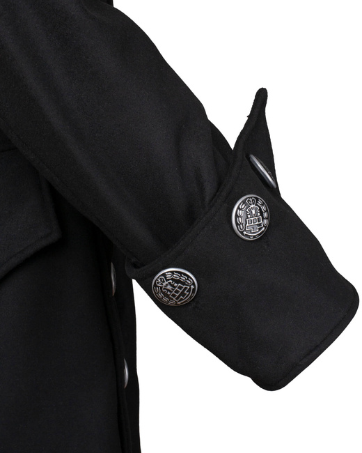 Captain Chad Buccaneer Coat canvas - Black - bawełniany płaszcz