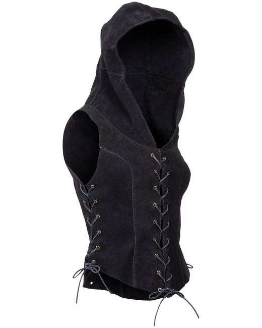 Sombra Vest - Black - zamszowa kamizelka