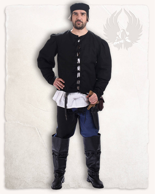 Rafael Cap Black - średniowieczna czapka z wełny