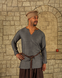 Tronde Tunic Herringbone Grey - bawełniana tunika