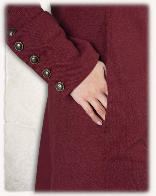 Jovina Dress Canvas Bordeaux - płócienna suknia