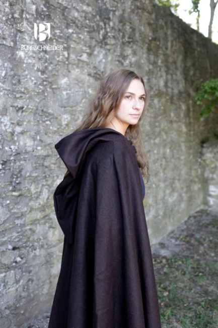 Hooded Cloak Hibernus - Wool - Brown