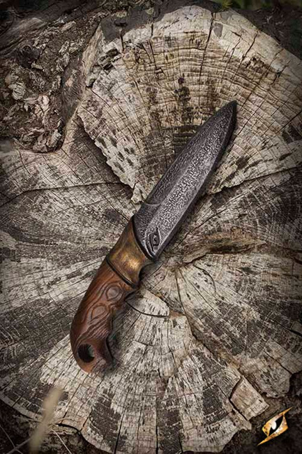 Woodsman Knife & Holder - Left - Brown