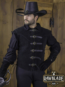 Jules Short Splitleather Jerkin - Black