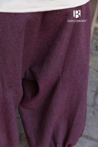 Rus Pants Borys Herringbone - Burgundy/Grey