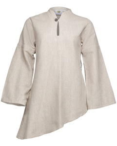 Galatea blouse linen - Brown- lniana koszula