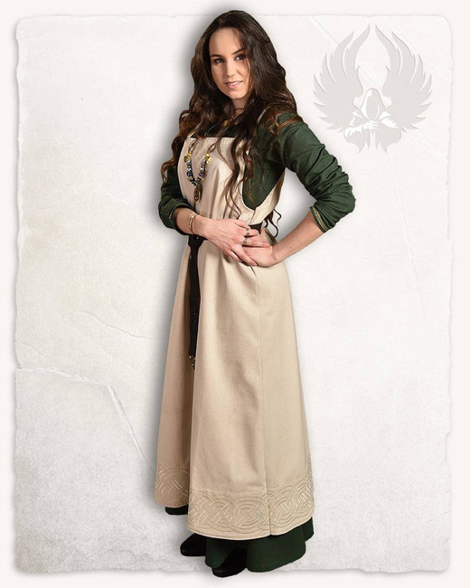 Alva Apron Dress Cream - suknia fartuchowa