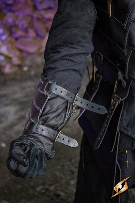 shadow Bracers - Black - karwasze skórzane