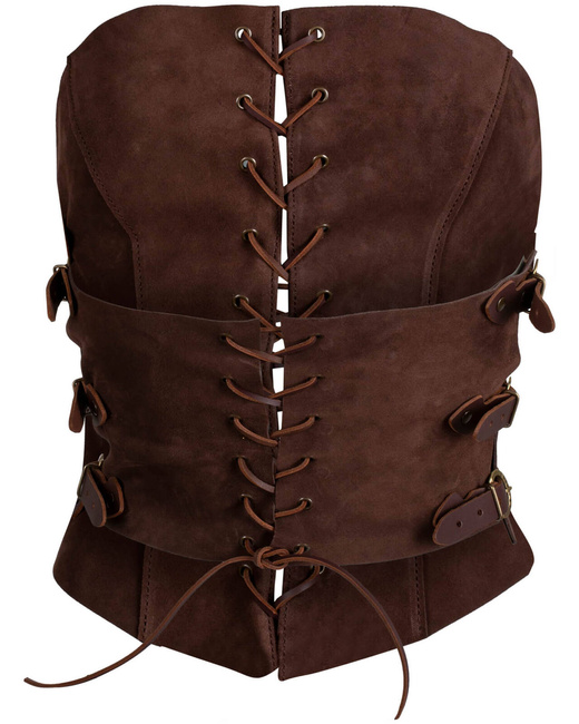 Evelina bodice - Brown - zamszowa kamizelka