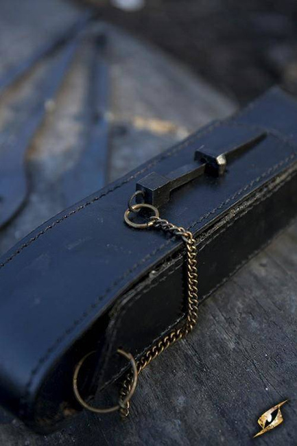 Cutlery w. Leather Hanger - Black