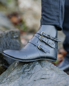 Raimund Boot 2nd Ed. - Black - skórzane półbuty