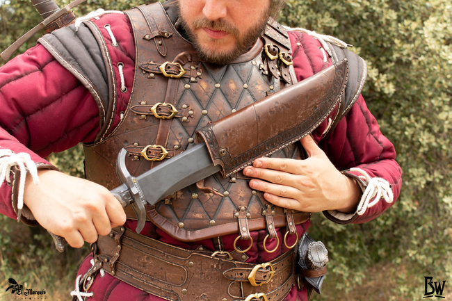 Bowie scabbard - Brown - LH - pochwa na nóż bowie