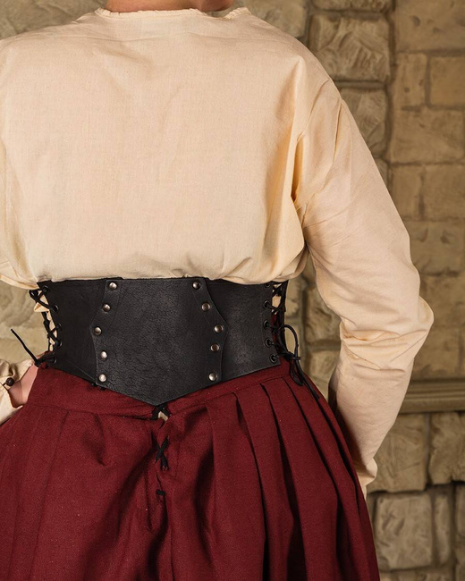 Maren Leather Bodice Black - skórzany gorset