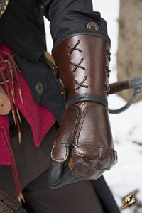 Leather Gauntlet left hand - Brown
