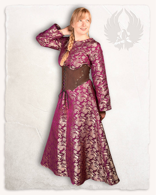 Maren Leather Bodice Brown - skórzany gorset