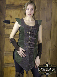 Ylenne Deluxe long Doublet - Green/Brown