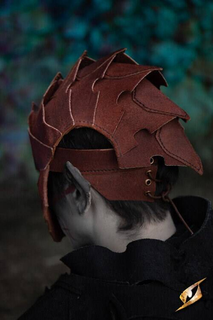 Assassin helmet - Suede - Brown - hełm zamszowy