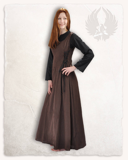 Uma Dress Canvas Brown - płócienna suknia