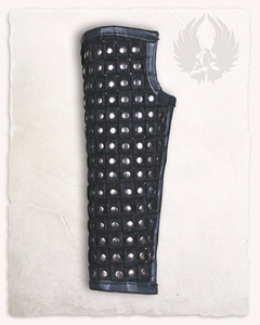 Robert Greaves black - nitowane skórzane nagolenniki