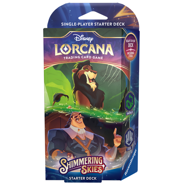 Disney Lorcana: Shimmering Skies Starter Deck Emerald and Steel