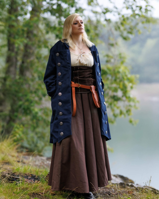 Captain Chad Buccaneer Coat canvas - Blue - bawełniany płaszcz