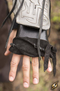 Bone Bracer - Left Arm Bracer - Black/Desert Beige