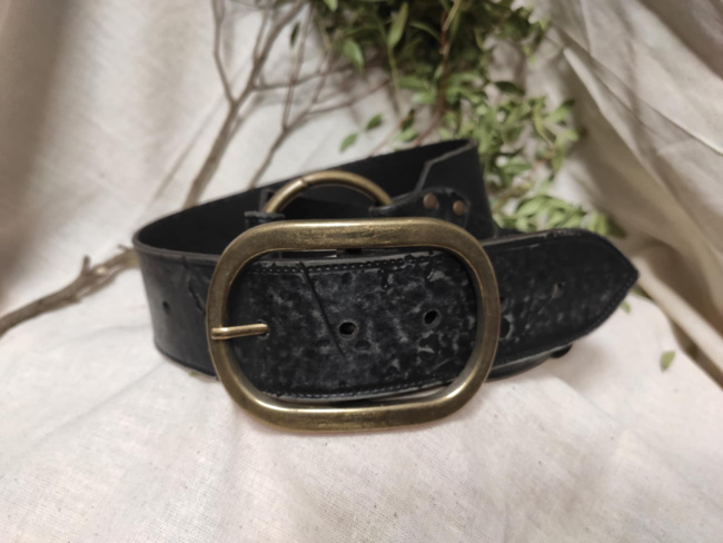 Simple Pirat Belt - Black - skórzany pas