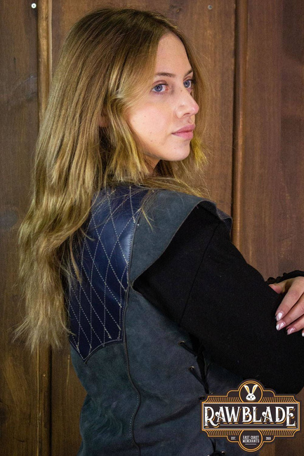 Highland Long Leather Jerkin - Blue