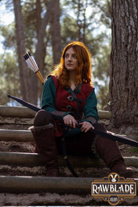 Julienne Leather Jerkin Long - Red