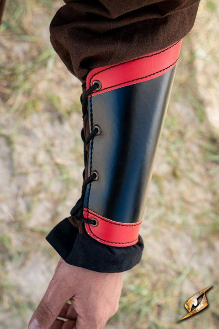 Bracers Warrior - Faux Leather - Black/Red