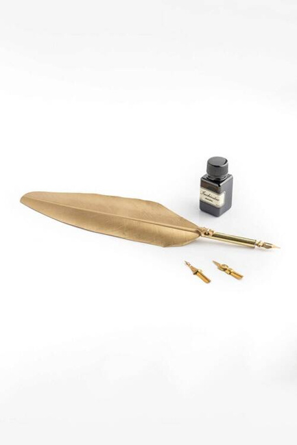 Golden Feather Pen Lilly - Large- pióro z atramentem